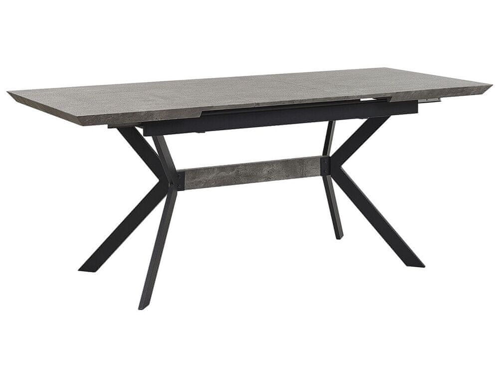 Beliani Rozkladací jedálenský stôl 140/180 x 80 cm sivá/čierna BENSON